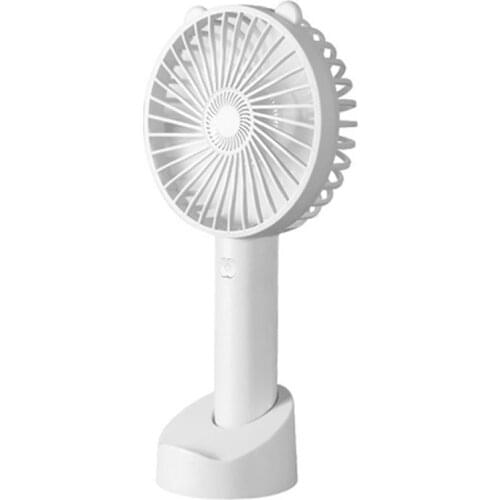 Mini Handheld Portable Fan Usb Rechargeable Battery Cooling Desktop with Separable Base Phone Bracket 3 Modes for Travel Outdoor