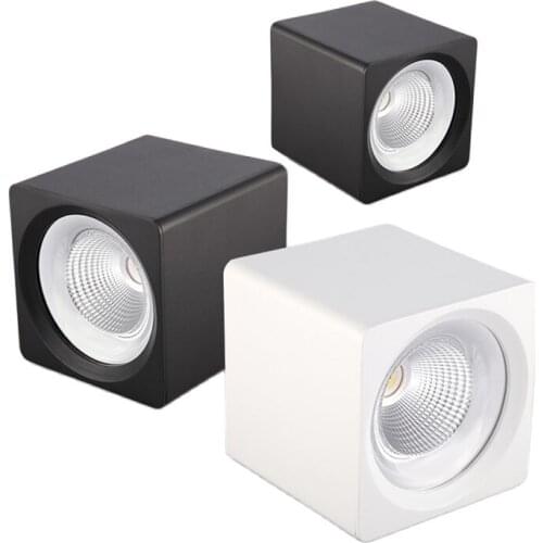 Surface square dimmable COB LED downlight 7W 12W 20W 30W LED ceiling spotlight AC85~265V LED surface light indoor lighting