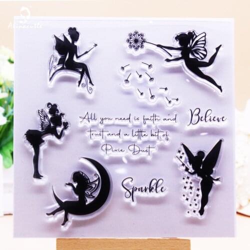 CLEAR STAMPS Fairy Scrapbook Handmade Card Album Paper Craft Rubber Transparent Silicon Stamp AlinaCraft