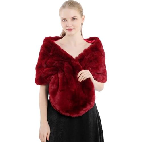Elegant Women Faux Fur Shawls Autumn Winter Wedding and Party Wraps Brides Bridsmaid Winter Shawls Shrugs