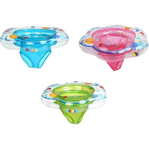 Cute 52 * 21cm 3 Colors Baby Toddler Inflatable Printed Pool Float Toy Infant Safe Float Swim Ring For Baby Swimming Sit in Pool
