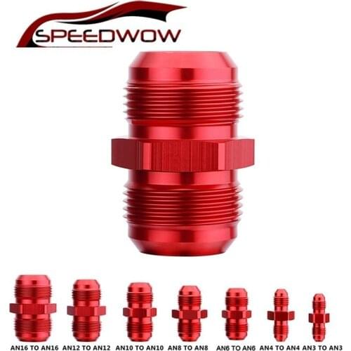 SPEEDWOW AN3 AN4 AN6 AN8 AN10 AN12 AN16 Straight Male To AN Flare Union Adaptor Nitrous Oil Hose End Fitting Adapter