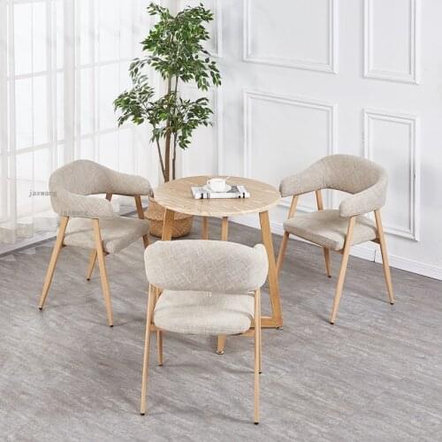 American Fabric Backrest Dining Chair Nordic Simple Creative Living Room Furniture Modern Casual Dining Chair Negotiation Chair