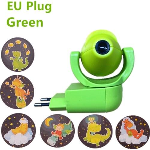 Night Light EU Plug 220V 230V LED Projector Lamp Light Sensor 6 Images 3D Projector LED Night Lights For Kids Bedroom Nursery