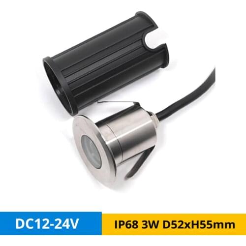 12pcs/lot IP68 3W LED Underground Light High Quality DC12V Outdoor Street Corridor Passageway Buried Mini Spot Lamp Hole D36mm