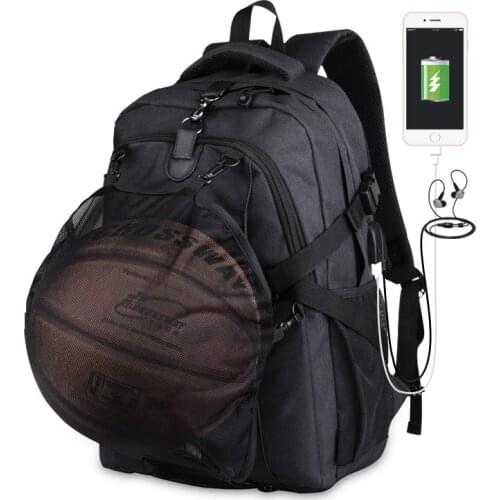 Outdoor Sports Mountaineering Bag Rechargeable Hiking Shoulder Basketball Bag Cross-Border Oxford Cloth Sports Backpack