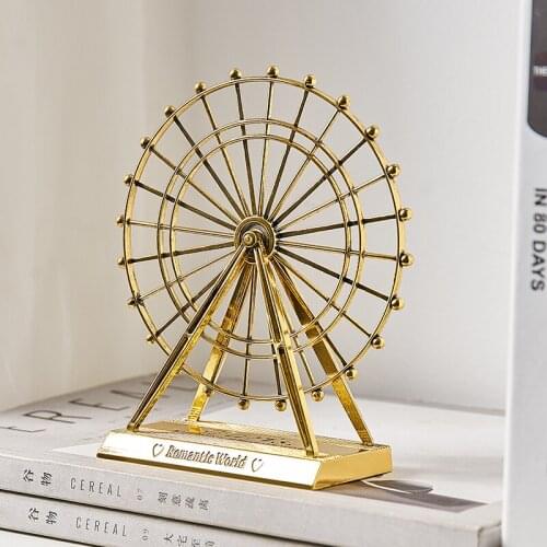 North Europe entrance room wine cabinet small ornaments creative Ferris wheel iron model tea shop decoration