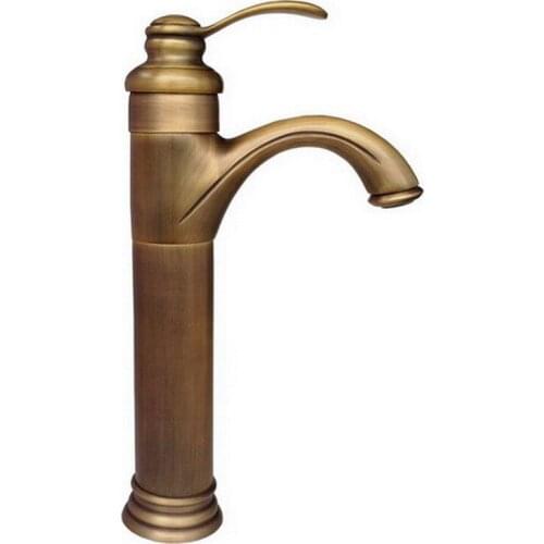 Vintage Retro Antique Brass Single Lever Handle One Hole Bathroom Vessel Sink Faucet Mixer water Taps aan032