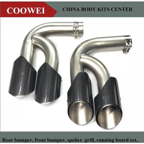 Carbon fiber Tail Exhaust Tips Muffler Pipe For Porsche New Cayenne 2018 2019 year Cayenne s GTS Stainless Steel mufflers 1 pair