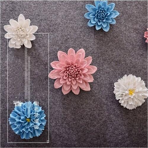 High Quality Ceramic Flower Decor Home Creative Wall Decoration Handmade Flowers Wall Decoration Mura Crafts Wall Ornament Art