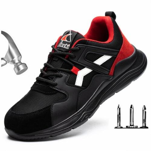 Mesh Work Safety Shoes Men Outdoor Construction Steel Toe Cap Anti-smashing Anti-piercing Protective Indestructible Boots