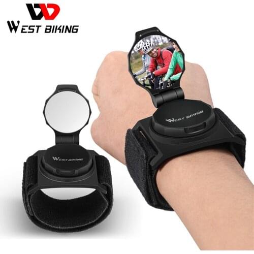 WEST BIKING Bike Mirror Wrist Wear Armband Rear View Mirror MTB Mountain Road Bicycle Adjustable Rotatable Cycling Accessories