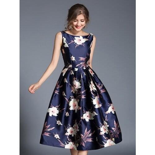 La MaxPa Hot Sale Lady Midi O-Neck Runway Dresses Elegant Women Clothes Sleeveless Fashion Pink Summer Lace Party Dress 2019