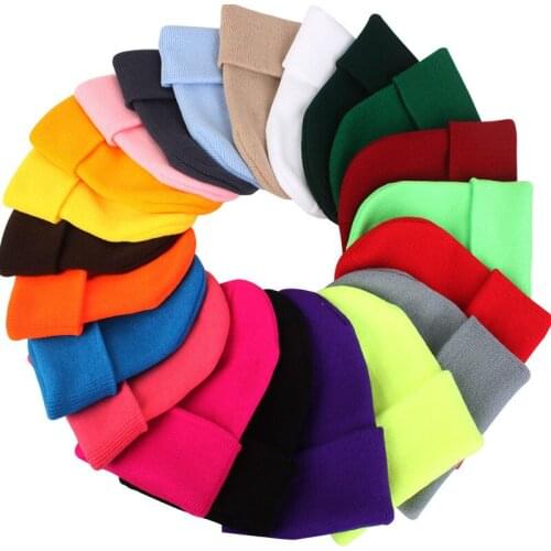 2021 Winter Hats for Woman New Beanies Knitted Fluorescent Hat Girls Autumn Female Beanie Caps Warmer Bonnet Ladies Casual Cap