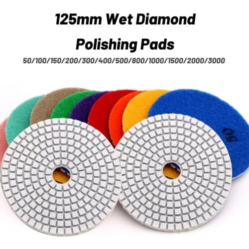 1PC 5 inch 125mm Wet Diamond Polishing Pads Marble Granite Individual Set Grits Wholesale Price