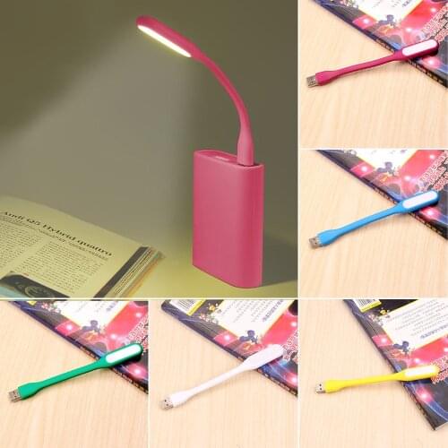 1PCS Flexible USB LED Book Light Desk Reading Lamp Camping Flashlight Night Lights for PC Mobile Power Charge Notebook Computer