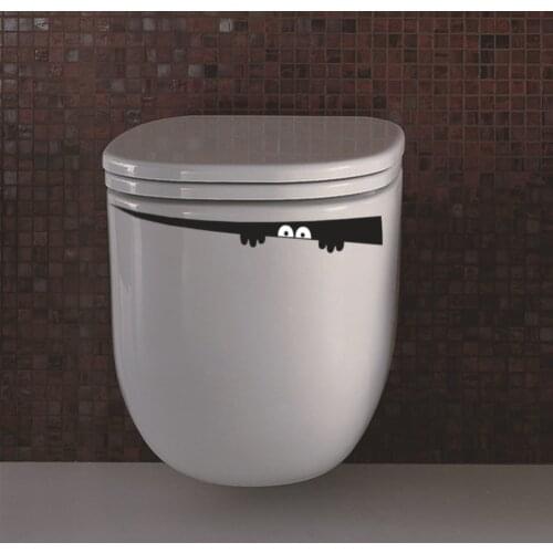 1PC Toilet Sticker DIY Funny Peep Monster Toilet Bathroom Vinyl Wall Sticker Decal Art Removable Home Restroom Decoration