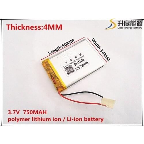 3.7V 750mAh 403450 Lithium Polymer Li-Po li ion Rechargeable Battery cells For Mp3 MP4 MP5 GPS mobile bluetooth