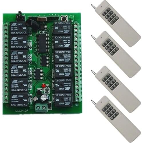 3000M Long Range DC 12V 24V 12CH RF Wireless Remote Control Switch System,315/433 MHz,Transmitter + Receiver