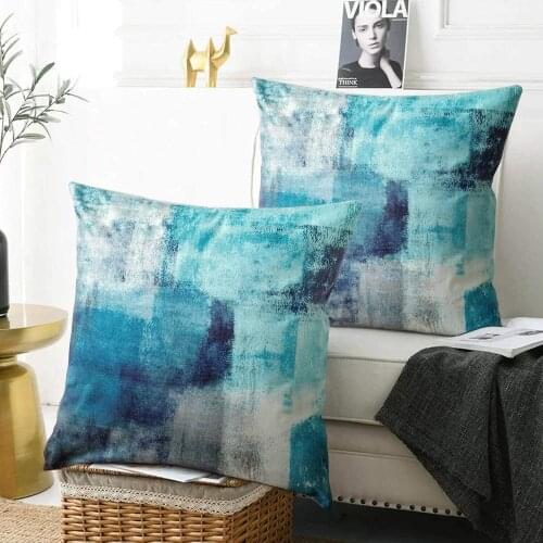 4PCS Short Plus Throw Pillow Case Nordic Geometry Abstract Oil Painting Cushion Covers for Home Sofa Chair Decorative18X18 Inch
