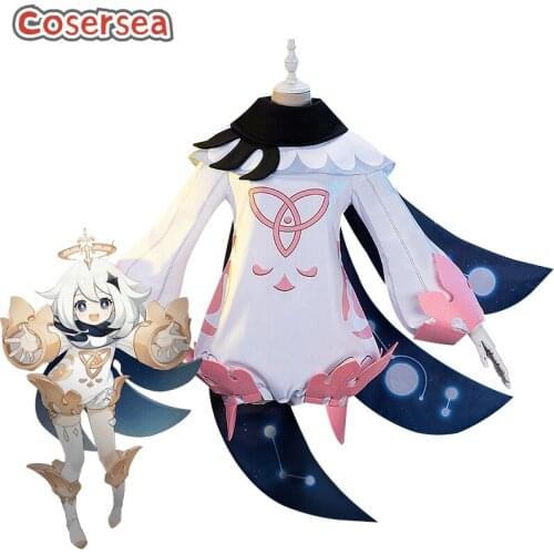 Cosersea Game Genshin Impact Paimon Cosplay Costume For Women Outfit Halloween Full Set