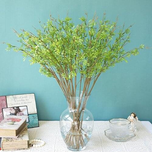 Artificial Wedding Party office Home Garden Decoration Flower Realistic Small bud leaves Plastic Three Branches Bellflower