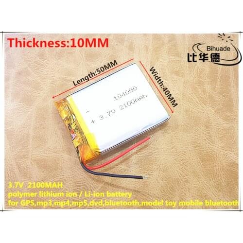 Liter energy battery 3 7V lithium polymer battery 104050 2100MAH Tablet PC navigation mobile power GIY