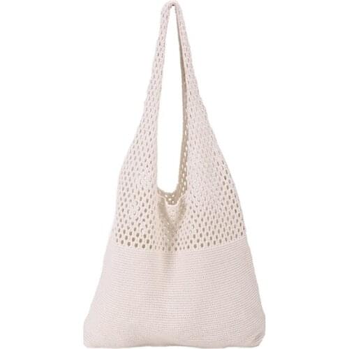 New Autumn Women Vintage Knitting Shoulder Bags INS Popular Female Large Straw Bag Lady Shopping Braid Handbag Woven Tote SS3404