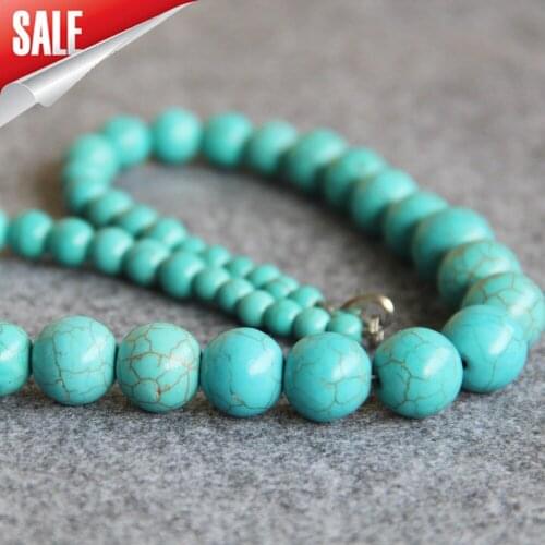 New 6-14mm Turkey Stone Beads Stripe DIY Stone Necklace Women Girls Beads 15inch Mothers Day gift Fashion Jewelry Making Design
