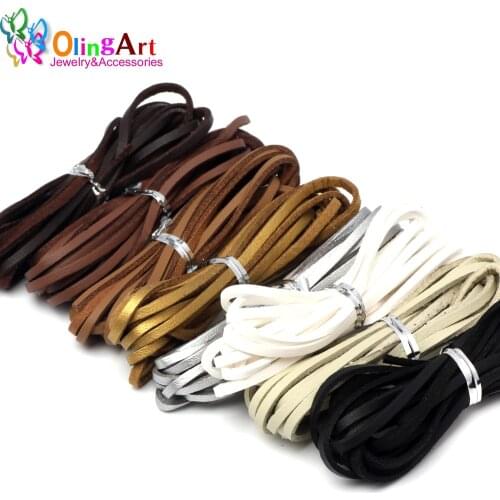 OlingArt 3*1.5mm 6M PU Faux Suede Leather Cord Accessory women earrings Bracelet choker necklace DIY jewelry making 2019 New