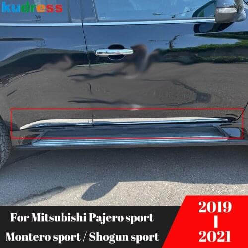 Side Door Body Trim For Mitsubishi Pajero sport/Montero sport/Shogun sport 2019-2021 Carbon Fiber Car Door Trim Molding Strip
