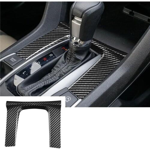 Fit for Honda Civic 10th 2016-2021 Real Carbon FiberGear Shift Panel Cover Decoration Trim Interior Car Assessoires