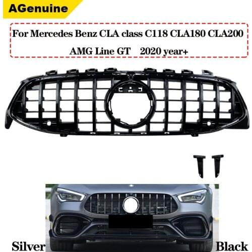 Car front bumper radiator mesh grille racing grills for Mercedes-Benz CLA class C118 CLA180 CLA200 AMG Line GT