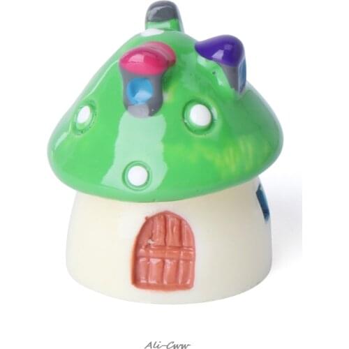 DIY Micro House Mushroom Resin Crafts Mini Doll House Fairy House Garden Decoration Landscape Bonsai Decoration Ornaments
