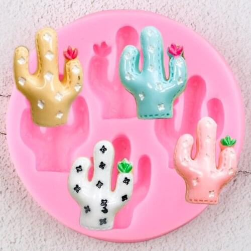 DIY Cactus Silicone Fondant Mold Cake Decorating Tools Party Cupcake Topper Molds Resin Candy Clay Chocolate Gumpaste Moulds