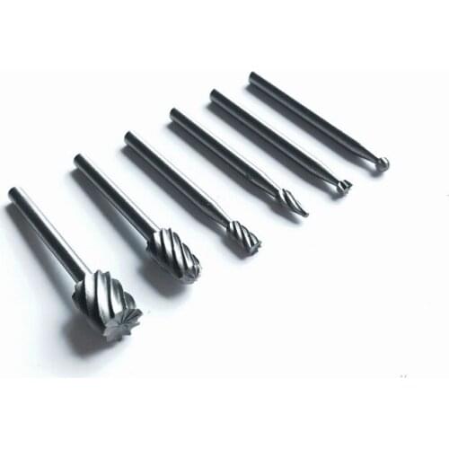 6-20PCS/set HSS wood carving cutter woodworking rotary burrs carving knife carving hollowing grinder fittings for wood plastic