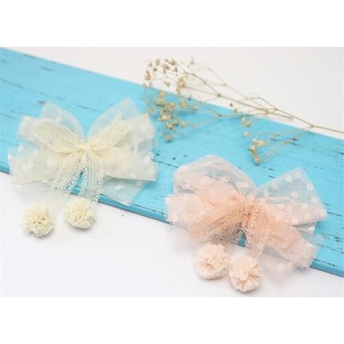 10pc/lot New Mesh Yarn Sweet Bow Hair Clip Girls Gauze Flower Ball Hairpins Fashion Hair Accessories for Princess Hair Ornaments