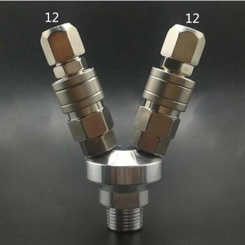 2 Ways 1/4" BSP Female C Type Air Hose Quick Coupler Socket Connector Normal Quality Self-locking