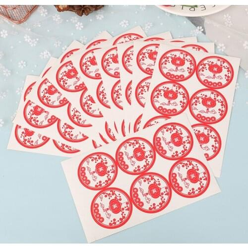 60pcs 10sheet Chinese "fu" Mini Paper red Vintage Sealing Stickers DIY memo pencil Bag Packaging desk stationery stickers Label