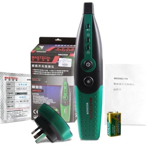 Huayi MS5902 open circuit switch detector detection ground and fire line reverse connection, zero line open circuit looper