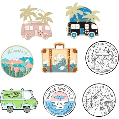 Pins Camping outing Brooches Enamel Pin Badge Brooch Gift