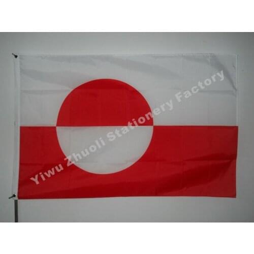 Denmark Greenland Flag 150X90cm (3x5FT) 115g 100D Polyester Double Stitched High Quality Free Shipping