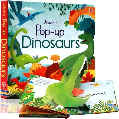 3D Childrens Story Book Peep Inside Pop Up Dinosaurs English Educational 3D Flap Picture Books Baby Children Reading Book