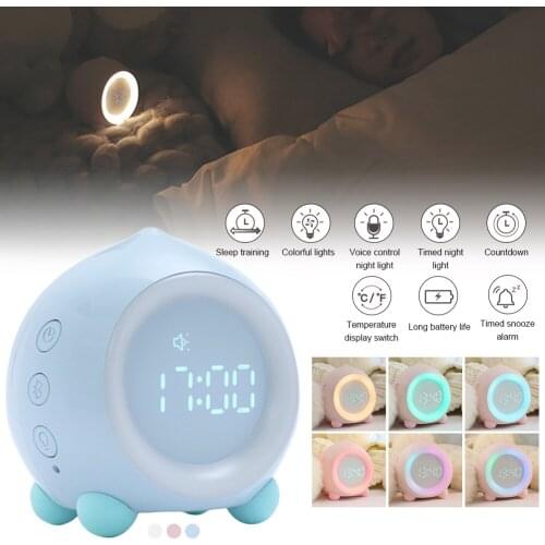Kids Digital Alarm Clock Childrens Sleep Trainer Sunrise Simulator LED Night Light Wake up Clock