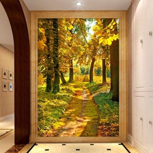 Photo wallpaper Forest scenery entrance background wallpaper custom living room restaurant mural corridor aisle mural