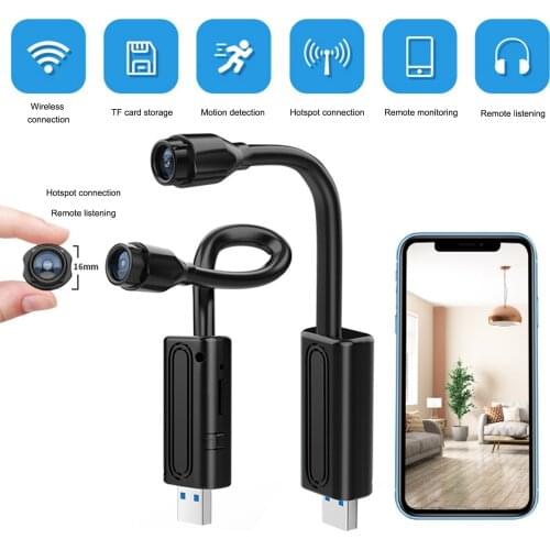 HD Mini USB Camera Real-time Surveillance Wifi DV IP Camera AI Human Detection Loop Recording Remote View Video Audio Recorder