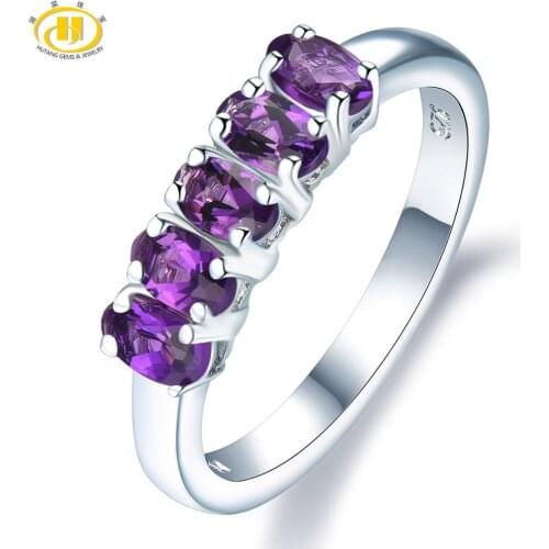 Natural African Amethyst Rings 925 Silver Natural Gemstone Engagement Ring Fine Elegant Jewelry for Womens Best Gift New