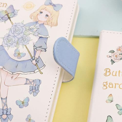 Creative Small Fresh PU Leather 36K Hardcover Magnetic Buckle Color Page Hand Account Book Student Girl Heart Diary Notepad