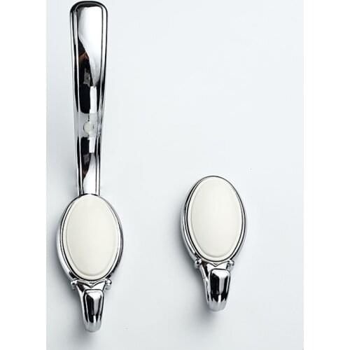 Quality Zinc Alloy White Ceramic Coat Hook Single Clothes Shoe Cabinet Hook Wall Hanging Wardrobe Luxury Coat Hook Hook Up