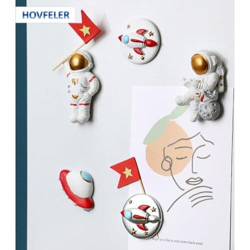 New Planet Moon Sun Refrigerator Magnetic Sticker 3D Astronaut Creative Fridge Magnet Home Decoration Space Shuttle Magnet